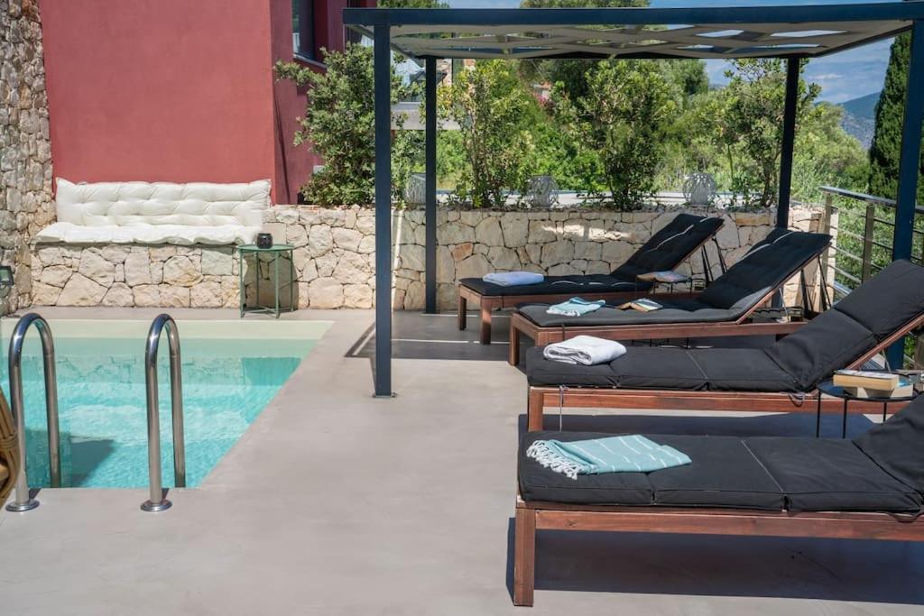 Villa Elisabeth Sea View Private Pool Fiskardo Kefalonia Katsarata Ngoại thất bức ảnh